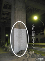 【川崎市】第三京浜高架下の柱のシミの画像