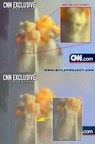 9.11テロの煙に浮かび上がる悪魔 - 心霊写真