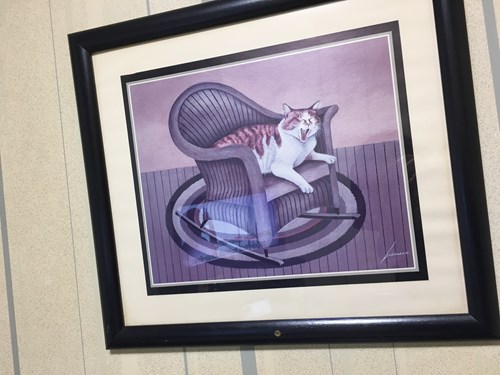 カラオケ屋にあった猫の絵の画像