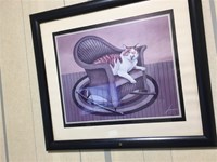 カラオケ屋にあった猫の絵