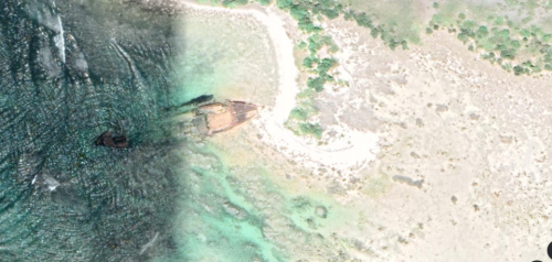北センチネル島に船のようなものが沈没していました これは何ですか？