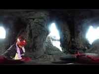 【山さ行がねが】雷電海岸 樺杣内岬の海蝕洞トンネル【全天球動画】